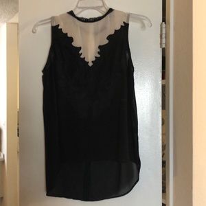 Black and cream sheer top